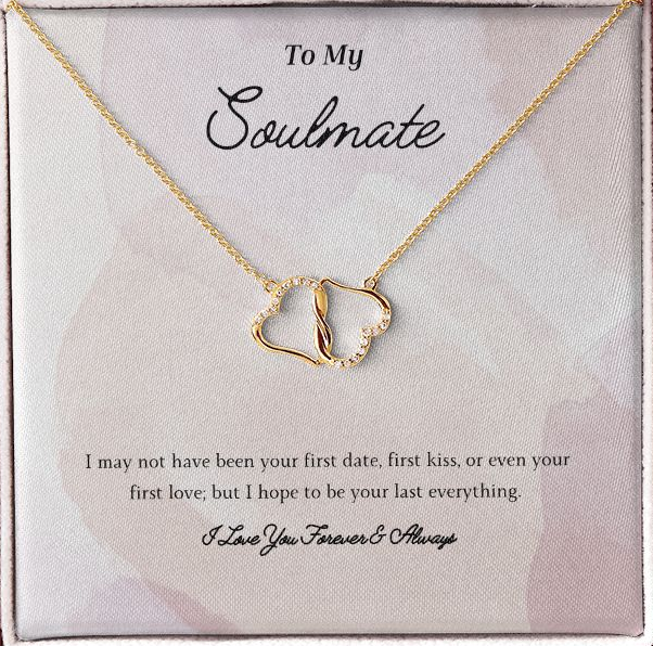 My Soulmate Solid Gold Everlasting Love Necklace w/ Message Card