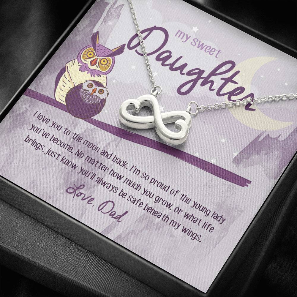 Unconditional Love Hearts Pendant Necklace Dad to Daughter