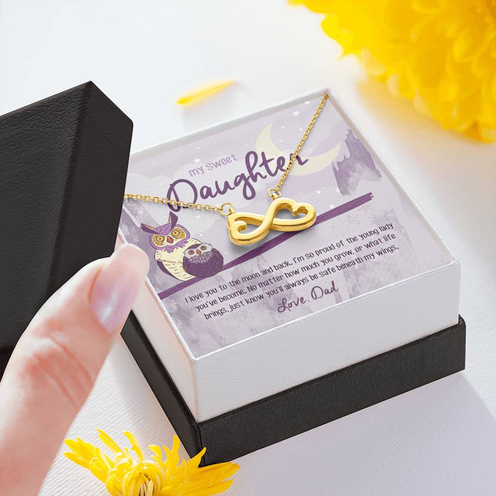 Unconditional Love Hearts Pendant Necklace Dad to Daughter