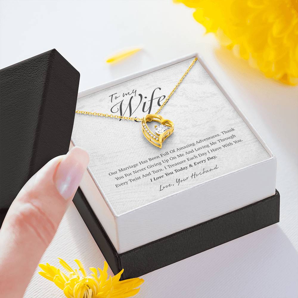Center of My Heart - Love You Today & Everyday - Pendant Necklace